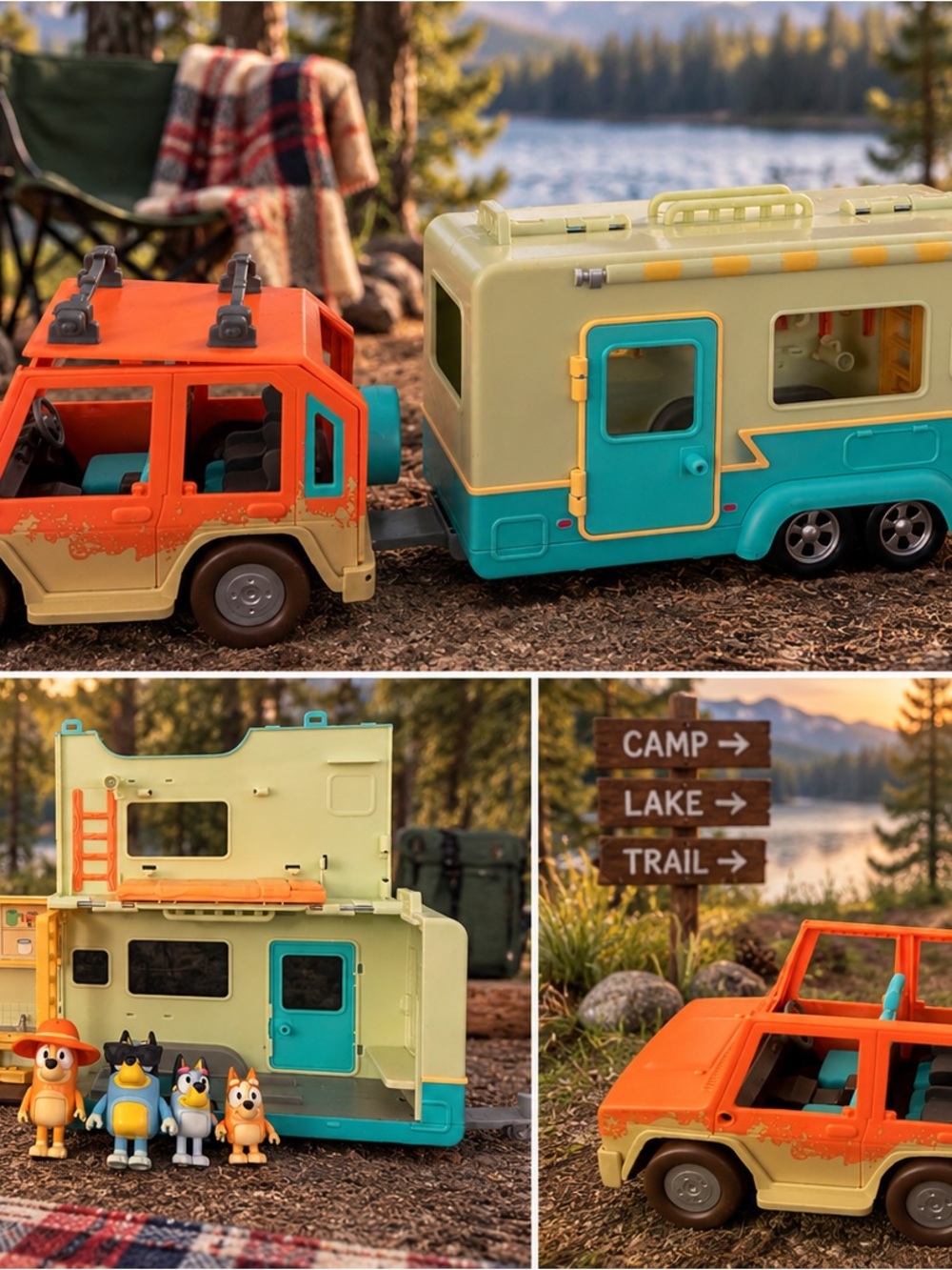 Bluey Jeep and Camper RV Playset Toy